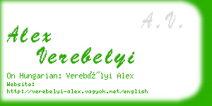 alex verebelyi business card